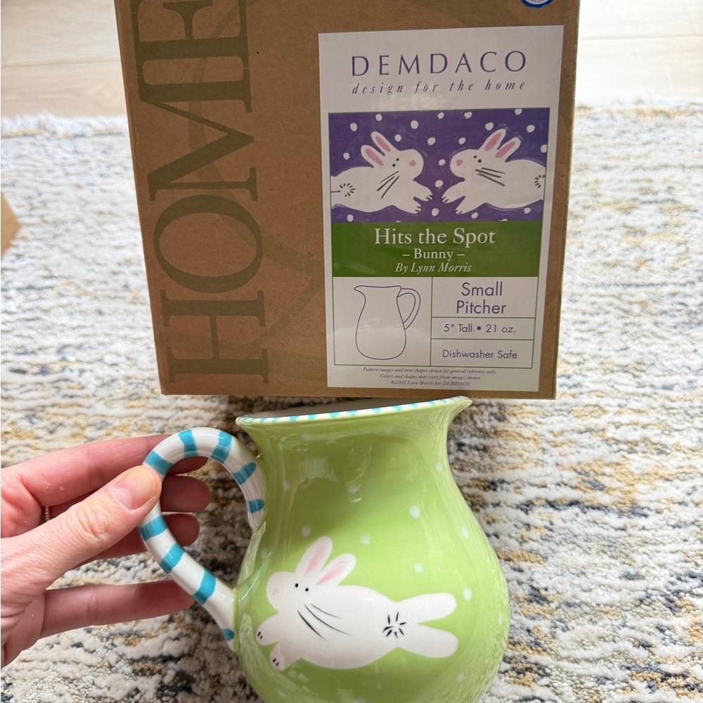 Demdaco Bunny Design  Small Pitcher, new, vintage